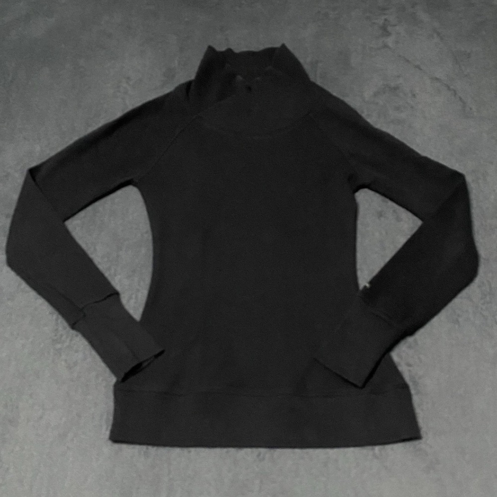 Columbia Thermal Shirt Womens XS Black Turtleneck Waffle Knit Top Warm Layer